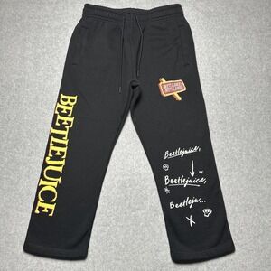 Beetlejuice Pants Mens Medium Black Sweatpants Joggers Shoe Palace Movie Graphic